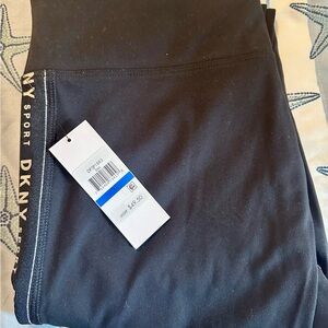 DKNY Black and Silver Sport Leggings